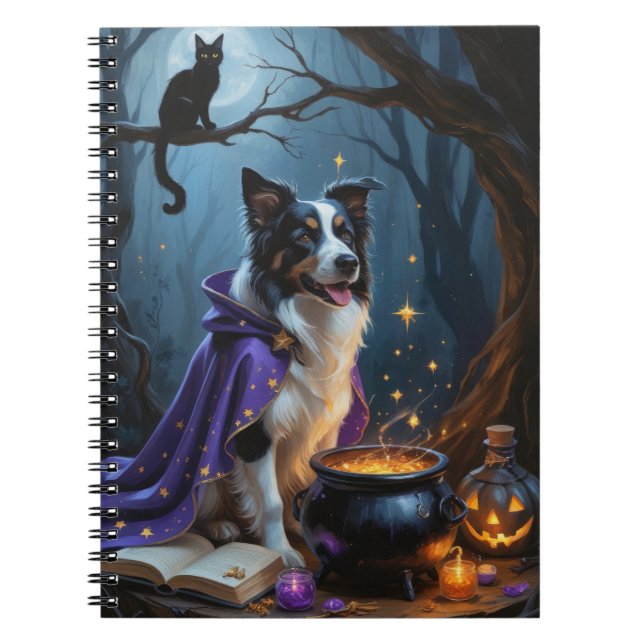 Cuaderno Pintado de Halloween de ballenas collie (Frente)