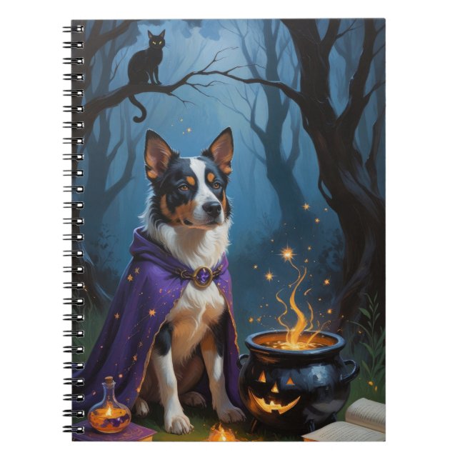 Cuaderno Pintado de Halloween de ganado australiano (Frente)