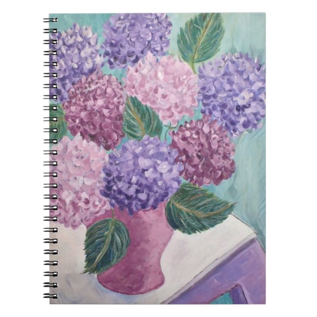 Cuaderno Pintado de Hydrangea Lush (Frente)