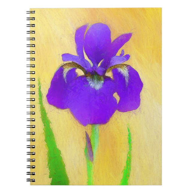 Cuaderno Pintado de iris morado - Perro original curado A (Frente)