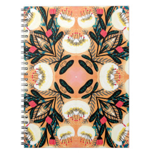 Cuaderno Pintado de mano de patrón plegable simétrico folic