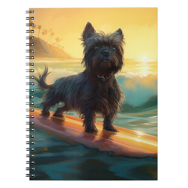 Cuaderno Pintado de surf Affenpinscher Beach (Frente)