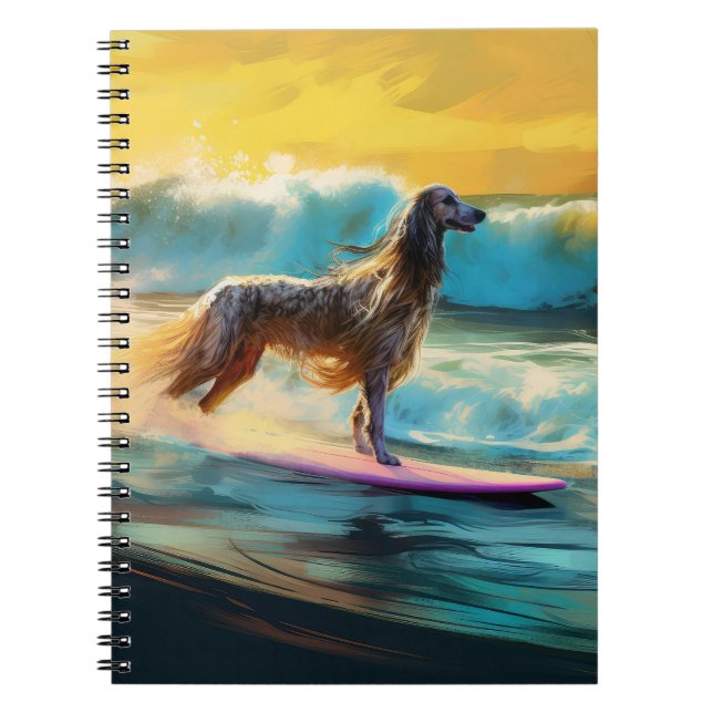 Cuaderno Pintado de surf en Hound Beach Afgano (Frente)