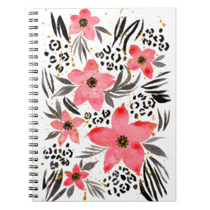 Cuaderno Pintado manual Resumen de color de agua tropical e