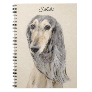 Cuaderno Pintado Saluki (Amanecer) - Arte Perro Original Cu