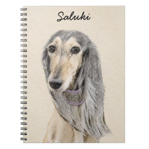 Cuaderno Pintado Saluki (Amanecer) - Arte Perro Original Cu