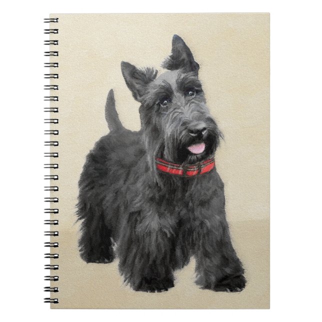 Cuaderno Pintado Terrier Escocés - Arte Perro Original (Frente)
