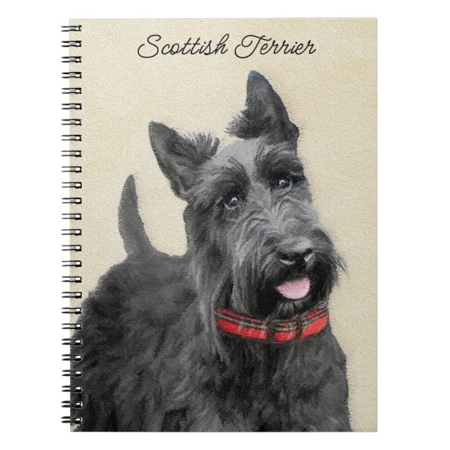 Cuaderno Pintado Terrier Escocés - Arte Perro Original (Frente)