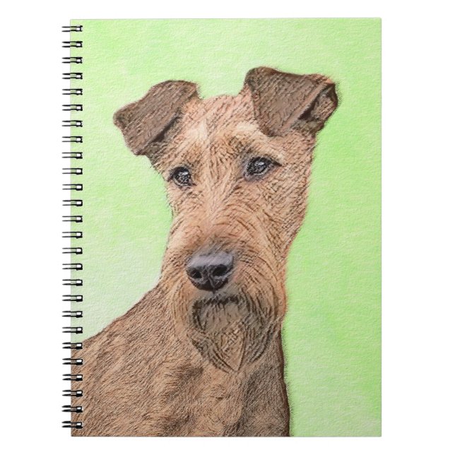Cuaderno Pintado Terrier Irlandés - Arte de Perro Original. (Frente)