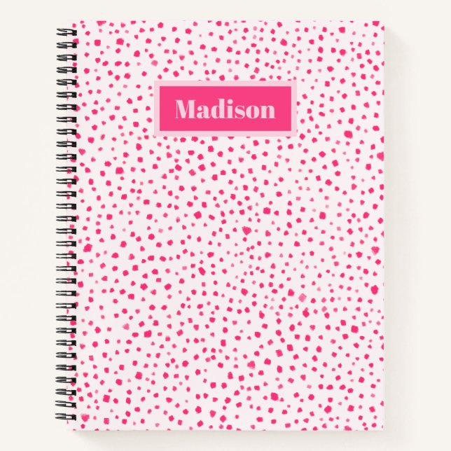 Cuaderno Pintados puntos de inflexión Preppy Rosa caliente  (Anverso)