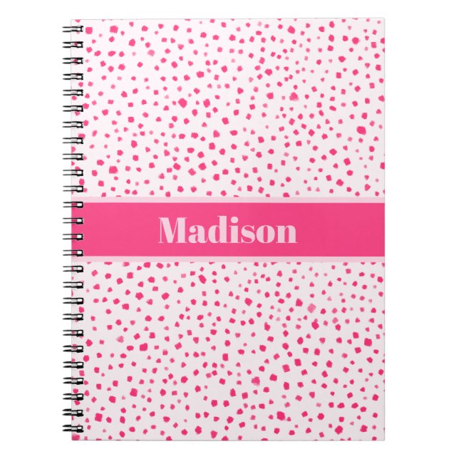 Cuaderno Pintados puntos de inflexión Preppy Rosa caliente  (Frente)