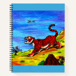 Cuaderno Pintando el Ilustracion Tigre y la naturaleza de l