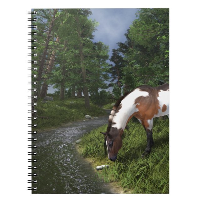 Cuaderno Pintar caballo por flujo forestal (Frente)