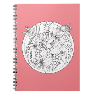 Cuaderno Pintar la imagen uno mismo un patrón tropical