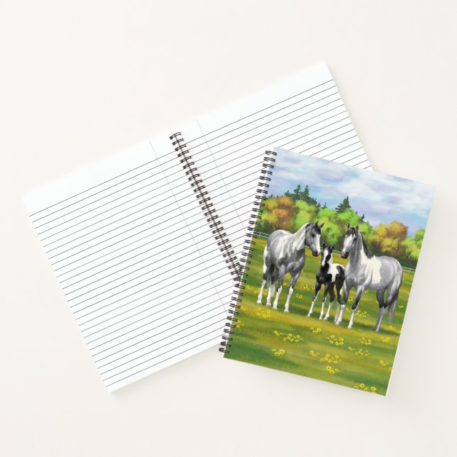 Cuaderno Pintar los caballos de pintura de guijarros de gri (Interior)