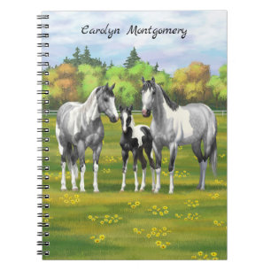 Cuaderno Pintar los caballos de pintura de guijarros de gri