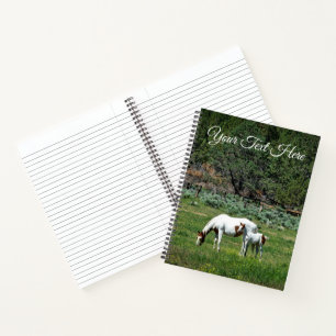Cuaderno Pintar yegua de caballo y comida personalizada