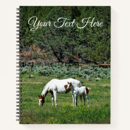 Cuaderno Pintar yegua de caballo y comida personalizada