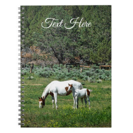 Cuaderno Pintar yegua de caballo y comida personalizada