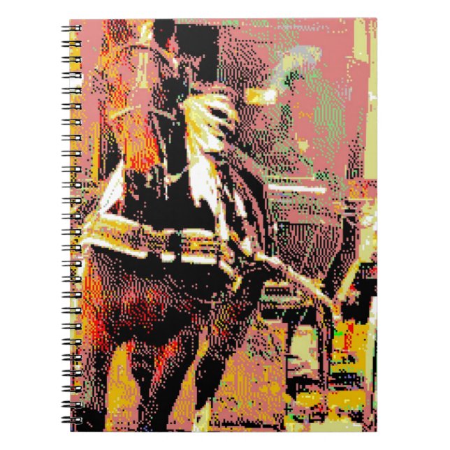 Cuaderno Pinto Amish Horse Arte de 8 bits (Frente)