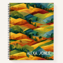 Cuaderno Pintor de colinas cubistas vibrantes Otoño con nom