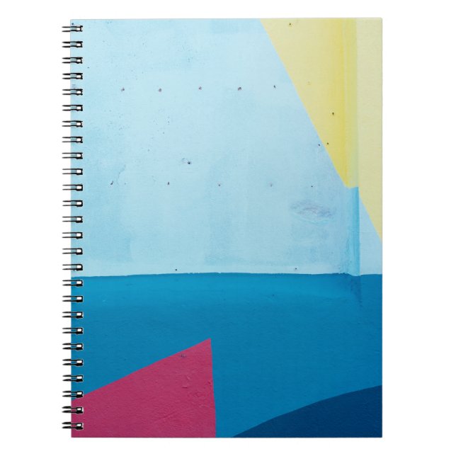 Cuaderno Pintura abstracta azul, roja, rosa y amarilla (Frente)