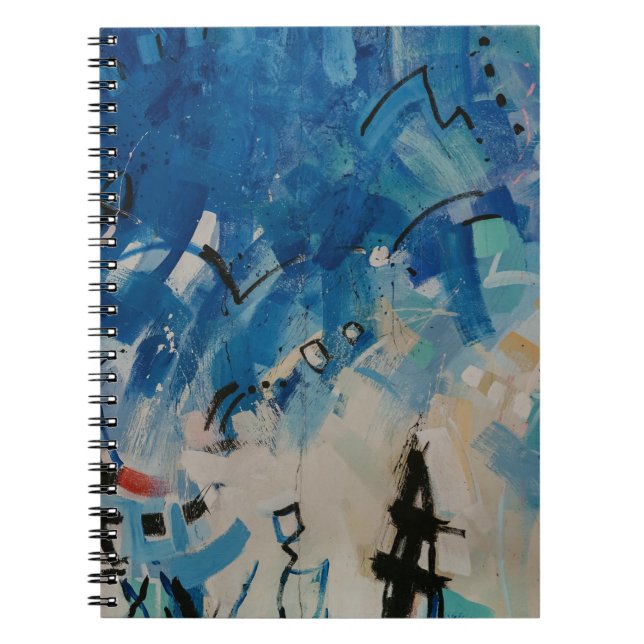 Cuaderno Pintura abstracta azul y blanco (Frente)