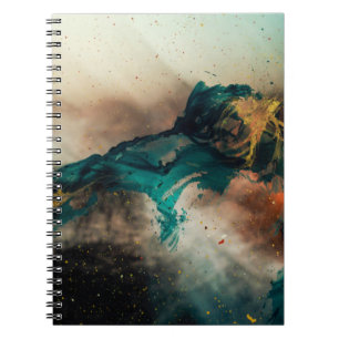 Cuaderno Pintura abstracta azul y marrón