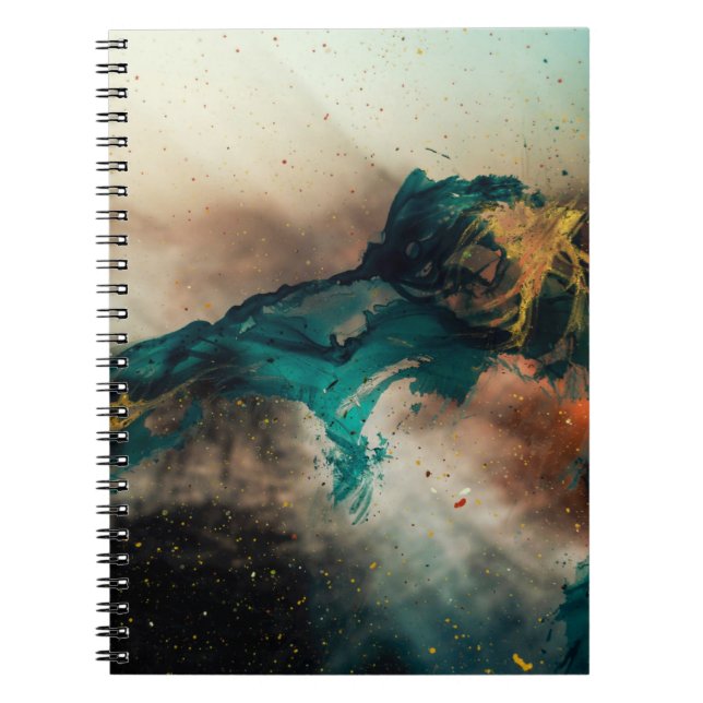 Cuaderno Pintura abstracta azul y marrón (Frente)