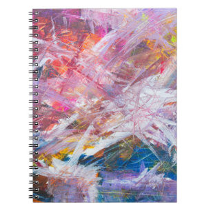 Cuaderno Pintura abstracta de arañazos multicolores