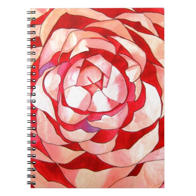 Cuaderno Pintura abstracta de arte original de Camellia ros (Frente)