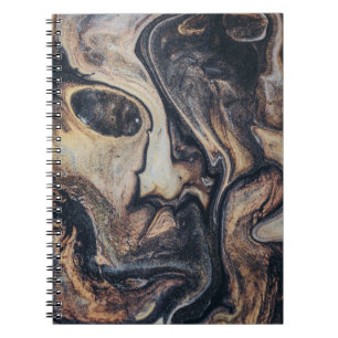 Cuaderno Pintura abstracta de color negro, marrón y gris