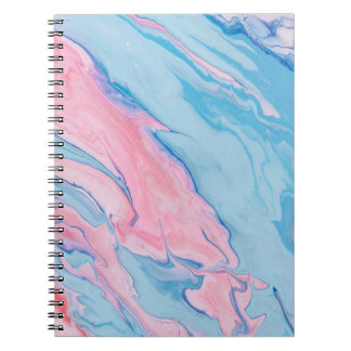Cuaderno PINTURA ABSTRACTA DE FLUIDOS verde azulados Y ROJO