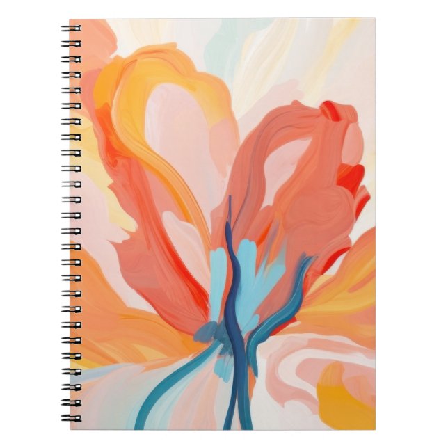Cuaderno Pintura abstracta de fondo de flores (Frente)