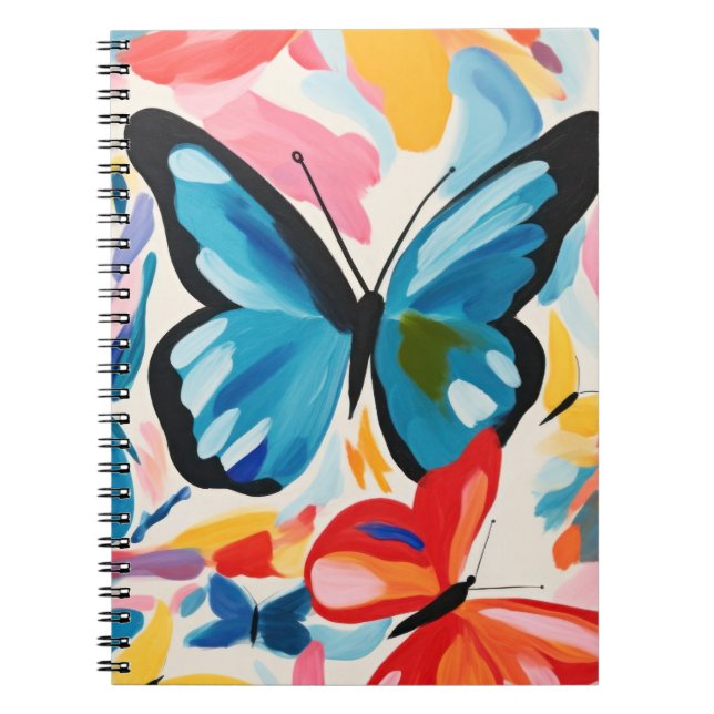 Cuaderno Pintura abstracta de mariposas. (Frente)