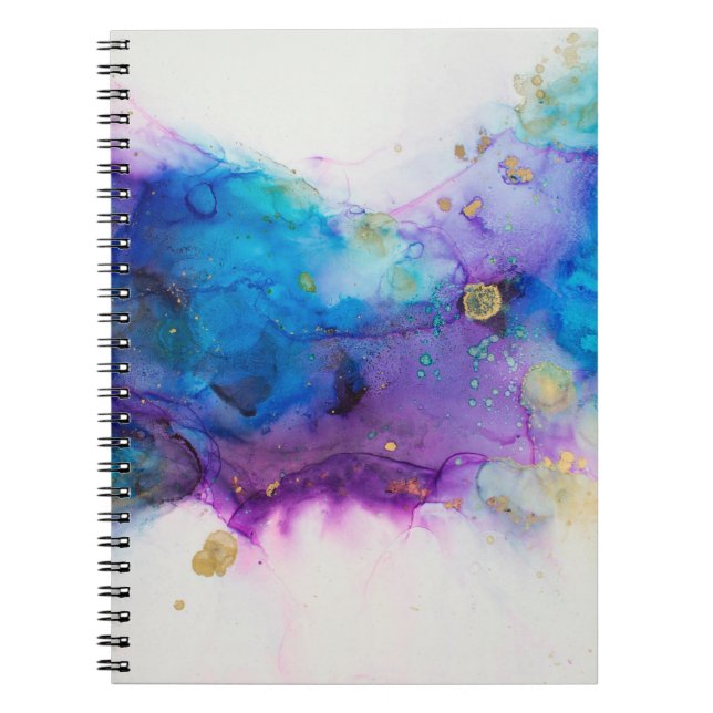 Cuaderno Pintura abstracta de tinta de alcohol. Alcohol Ink (Frente)