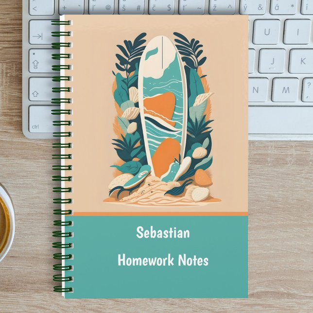 Cuaderno Pintura Abstracta de una Playa Tropical con Tabla  (Subido por el creador)