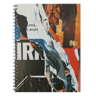 Cuaderno Pintura abstracta en blanco negro y naranja