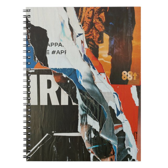 Cuaderno Pintura abstracta en blanco negro y naranja (Frente)