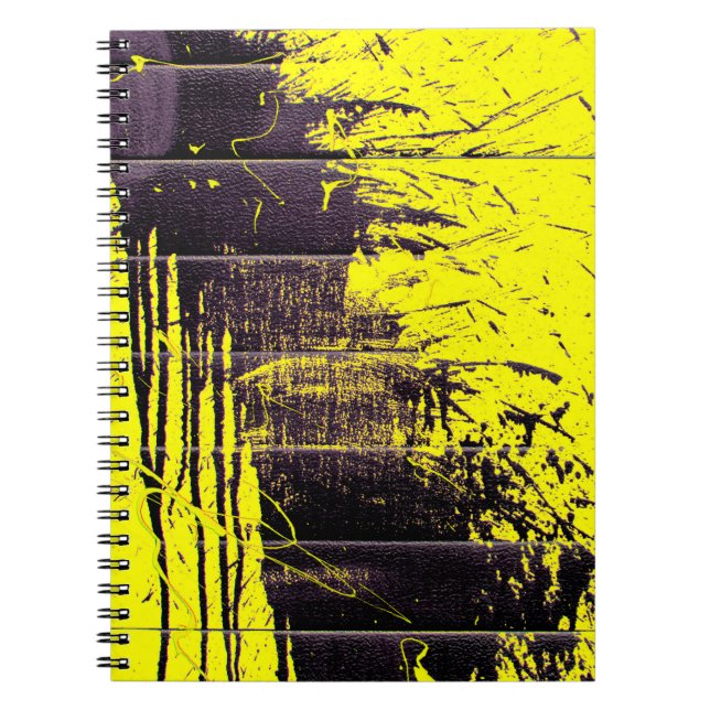 Cuaderno Pintura abstracta negra de plaqueta gotea sobre un (Frente)