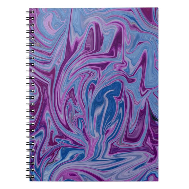 Cuaderno Pintura abstracta púrpura y azul (Frente)