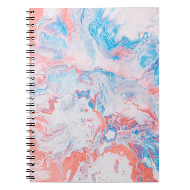 Cuaderno Pintura abstracta roja, azul y blanca (Frente)