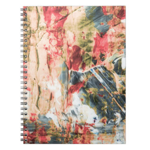 Cuaderno Pintura abstracta roja blanca y amarilla