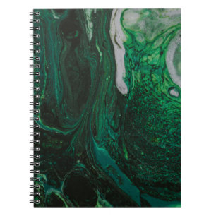 Cuaderno Pintura abstracta verde azulada y blanca