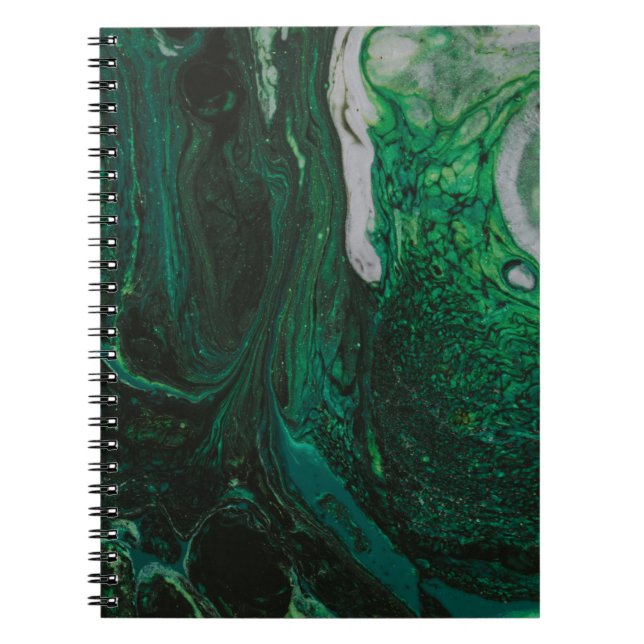 Cuaderno Pintura abstracta verde azulada y blanca (Frente)