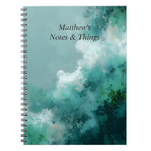 Cuaderno Pintura abstracta verde y blanca