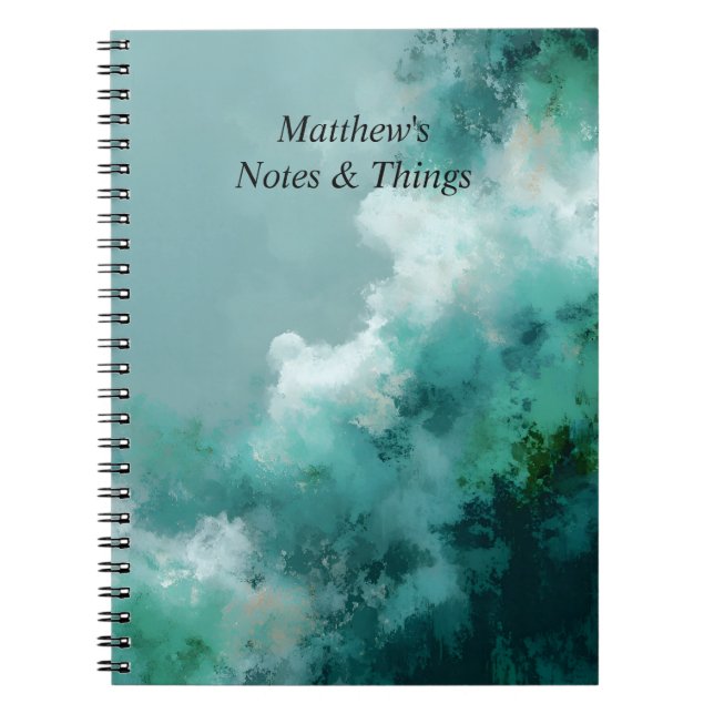 Cuaderno Pintura abstracta verde y blanca (Frente)
