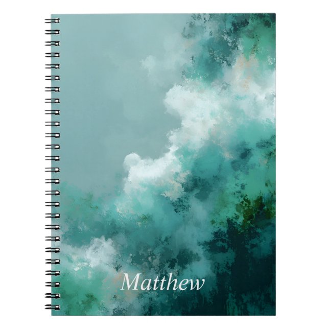 Cuaderno Pintura abstracta verde y blanca (Frente)
