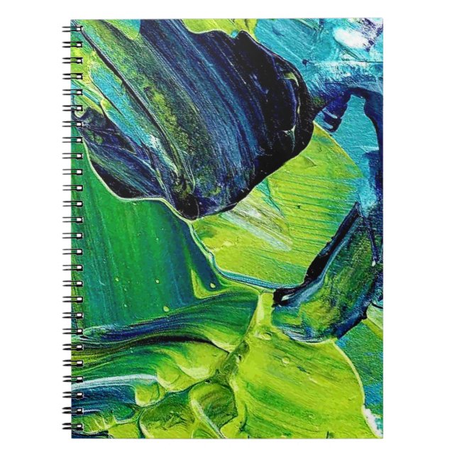Cuaderno Pintura acrílica abstracta en azul (Frente)