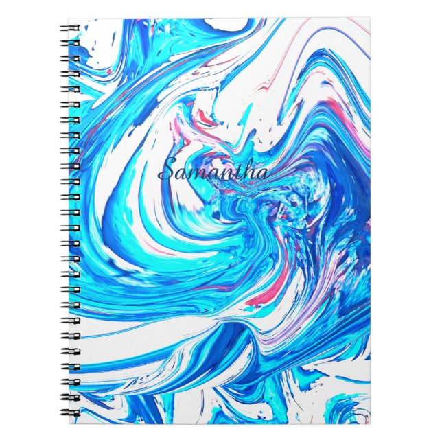 Cuaderno Pintura acrílica azul Resumen Remolque (Frente)